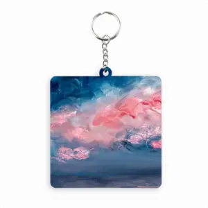 Cotton Candy Sky MDF Square Keychain