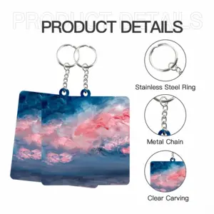 Cotton Candy Sky MDF Square Keychain