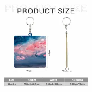 Cotton Candy Sky MDF Square Keychain