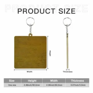 Brushed Medallion MDF Square Keychain