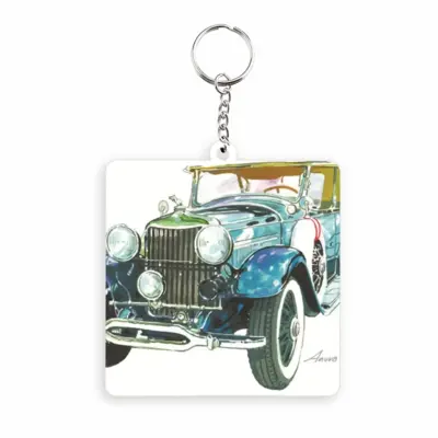 Vintage Beauty MDF Square Keychain