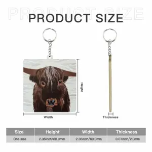 Bull - Red Bull Taurus Animals Buffalo Wild MDF Square Keychain