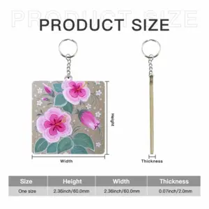 Purple Flowerbed MDF Square Keychain