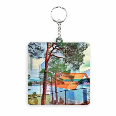 Deep Breath MDF Square Keychain