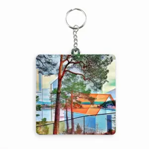 Deep Breath MDF Square Keychain