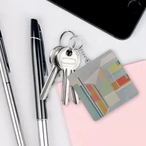 Cityscape MDF Square Keychain