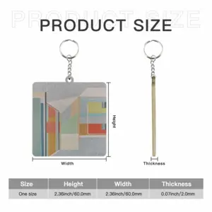 Cityscape MDF Square Keychain