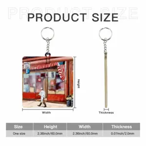 Brooklyn Heights Deli MDF Square Keychain