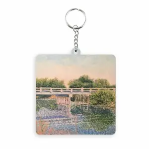 Bridge Over Canal MDF Square Keychain