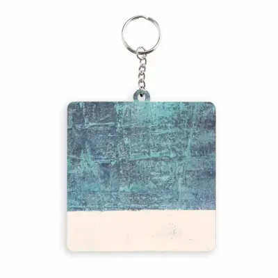 Arctic Blue MDF Square Keychain