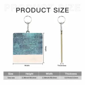 Arctic Blue MDF Square Keychain