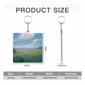 In The Meadow MDF Square Keychain