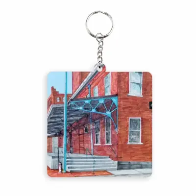 Under The Viaduct MDF Square Keychain