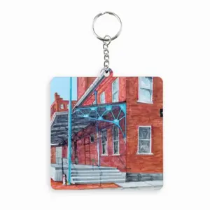 Under The Viaduct MDF Square Keychain