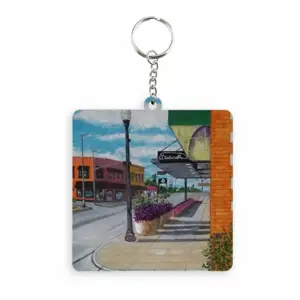 Heading North MDF Square Keychain