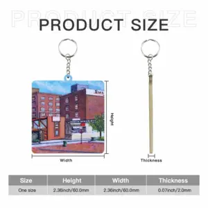 #8Th And Q MDF Square Keychain