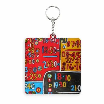 Chart MDF Square Keychain