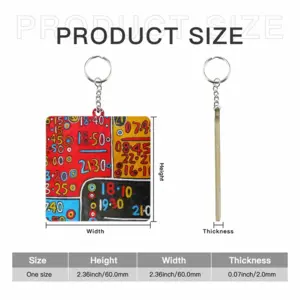 Chart MDF Square Keychain