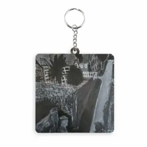 Moorfield Road MDF Square Keychain