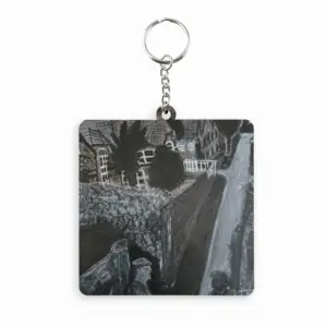 Moorfield Road MDF Square Keychain