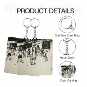 Street Kids MDF Square Keychain