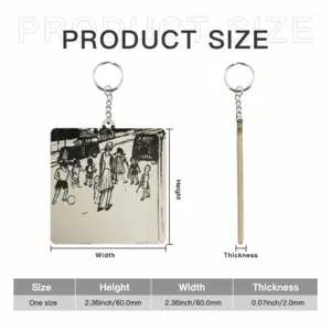 Street Kids MDF Square Keychain