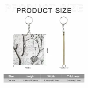 Trees MDF Square Keychain