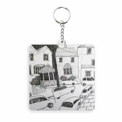 You Are Being Watched MDF Square Keychain