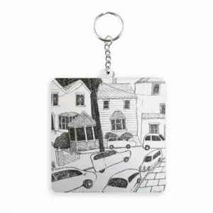 You Are Being Watched MDF Square Keychain