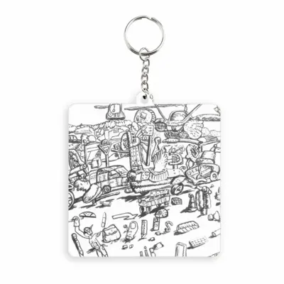 Battleground MDF Square Keychain