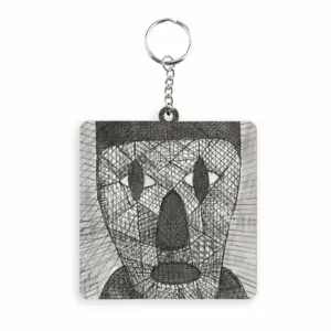 Party Time MDF Square Keychain