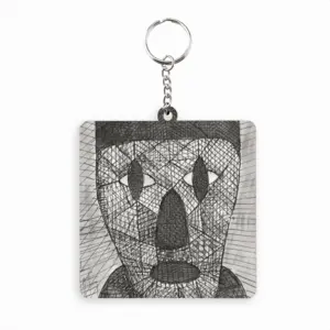 Party Time MDF Square Keychain