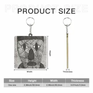 Party Time MDF Square Keychain