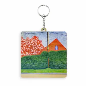 Verdant Curtain MDF Square Keychain