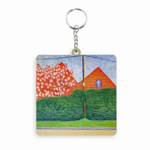 Verdant Curtain MDF Square Keychain