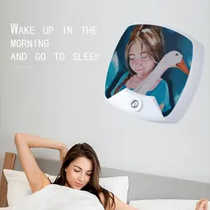 A Girl With A Goose Sleep Night Light