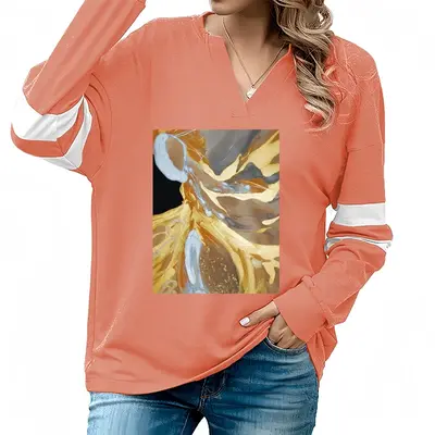 Women Angelic Penguin V-neck Loose Sweatshirt