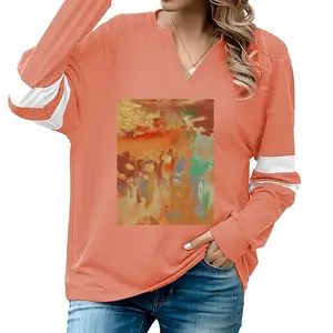 Women Palm Crest V-neck Loose Sweatshirt