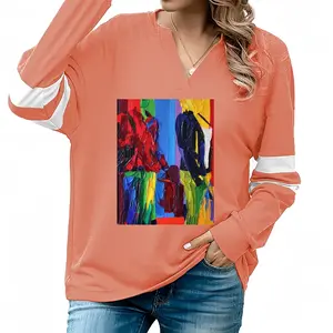 Women The Shopping V-neck Loose Sweatshirt