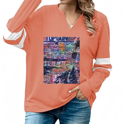 Women Top Gun E=Mc2 V-neck Loose Sweatshirt