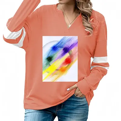 Women Colorate 07 V-neck Loose Sweatshirt