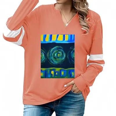 Women Greek Turbula V-neck Loose Sweatshirt