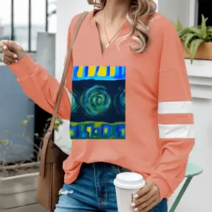 Women Greek Turbula V-neck Loose Sweatshirt