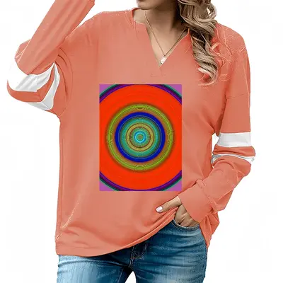 Women Cent Surprises V-neck Loose Sweatshirt