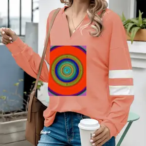 Women Cent Surprises V-neck Loose Sweatshirt