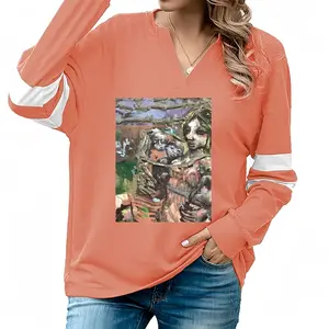 Women Going Through It V-neck Loose Sweatshirt