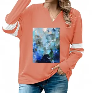 Women Garden I V-neck Loose Sweatshirt