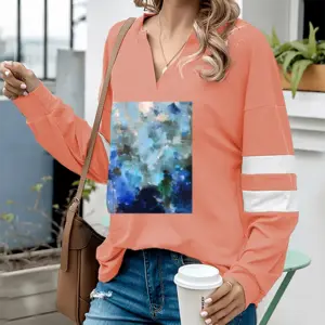 Women Garden I V-neck Loose Sweatshirt