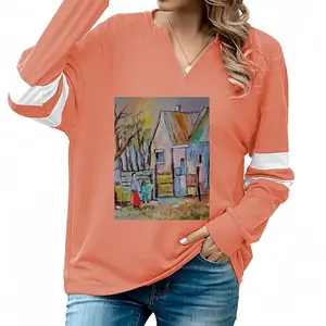 Women Hard Talk V-neck Loose Sweatshirt