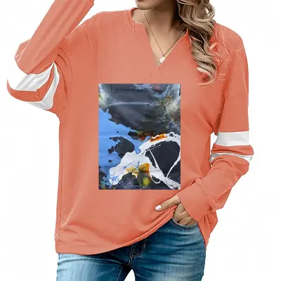 Women Laughter V-neck Loose Sweatshirt